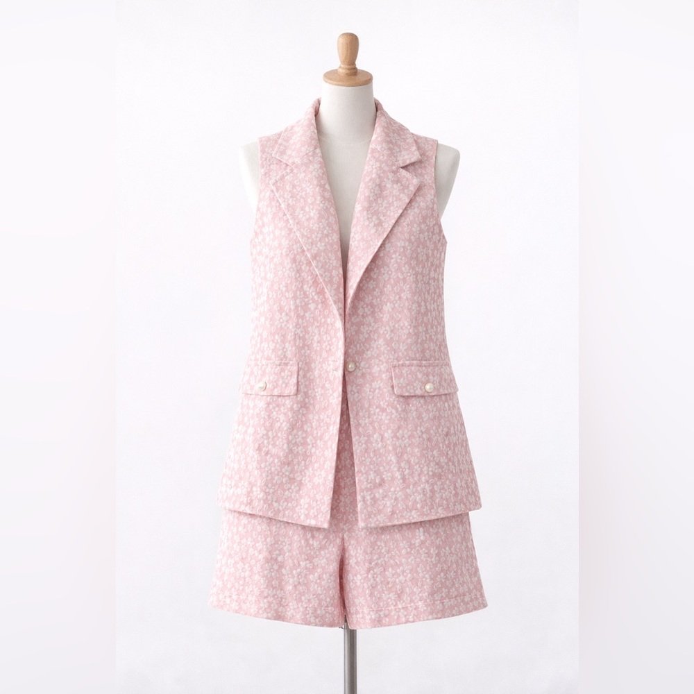 SHEIN Pink Sleeveless Blazer Top